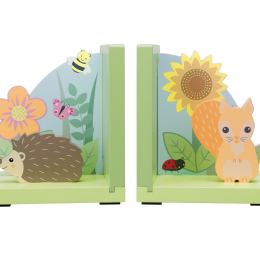 Spring Garden Wooden Bookends
