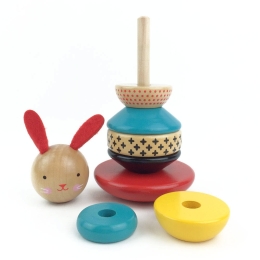 Petit Collage - Wooden Rabbit Stacking Toy