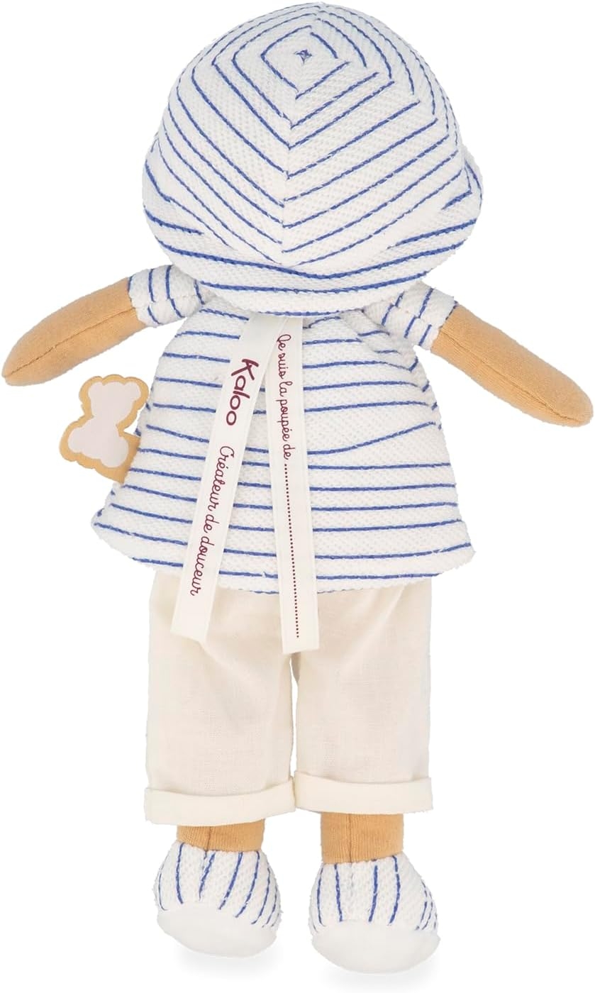 Bambola Kalou Tendresse Lucas K – Doudou Morbido Per Neonati Con Berretto E Sciarpa, Blu