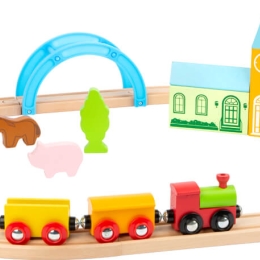 City and Countryside Wooden Railway Set