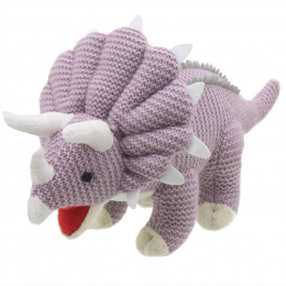 Wilberry - Knitted Small Triceratops Dinosaur - Lilac