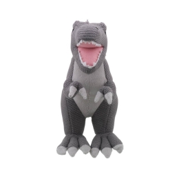 Wilberry - Grey Knitted T-Rex Medium Size Dinosaur