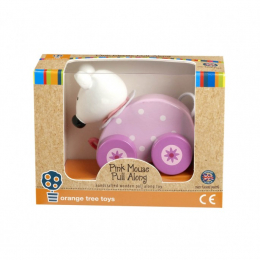 Pink Mouse Pull Along by Orange Tree Toys
