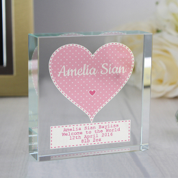 Personalised - Baby Girl - Large Crystal Token