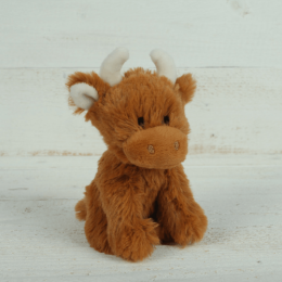 Mini Highland Coo and Ring Rattle Boxed Gift Set