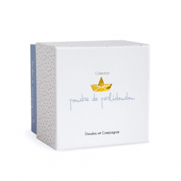 Lapin Matelot - White Rabbit Blue Doudou (Comfort Blanket) in beautiful Gift Box.