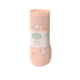 Pink Bunnies Muslin Square
