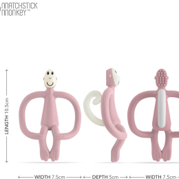 Matchstick Monkey Original Teether - Dusky Pink