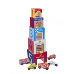 Emergency Services Wooden Stacking Cubes