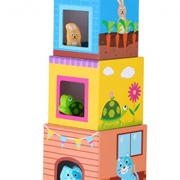 Stacking Cubes with Pet Animal Figures