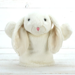 Cream Bunny Hand Puppet by Jomanda