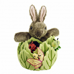 Hide-Away Puppets - Rabbit in a Lettuce with 3 mini beasts