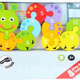 Wooden Number Puzzle - Caterpillar