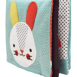 Baby Bunny Soft Book and Wooden Teether Gift Set