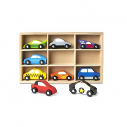 Wooden Car Set - 9 vehicles