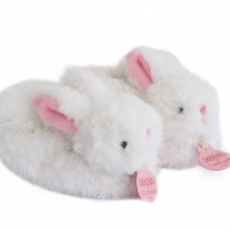 Doudou et Compagnie - Pink Rabbit Booties with Rattle