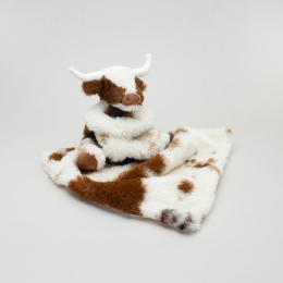 Texas Longhorn Brown Cream Soft Toy Comforter