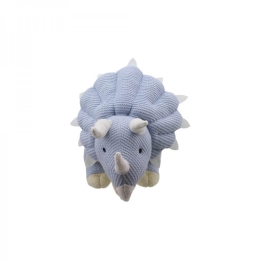 Wilberry Knitted - Small Triceratops Dinosaur - Blue