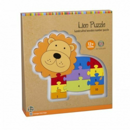 Wooden Lion Number Puzzle