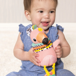 Infantino - Hug and Tug Musical Flamingo Soft Toy