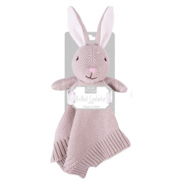 Knitted Grey Rabbit Comforter by Hugs and Kisses