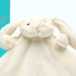 Cream Bunny Finger Puppet Soother/Comfort Blanket