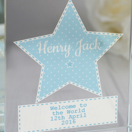 Personalised - Baby Boy - Large Crystal Token