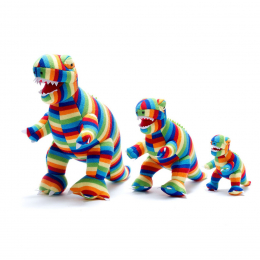 Knitted T-Rex in Bold Stripe - Large Size