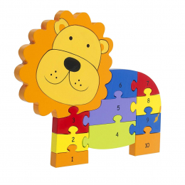 Wooden Lion Number Puzzle