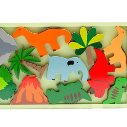 Fair Trade and Handmade Wooden Dinosaur Playset
