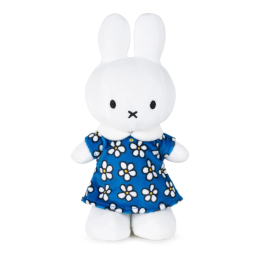 Miffy Wearing Blue Flower Dress Soft Toy 24 cm Tall