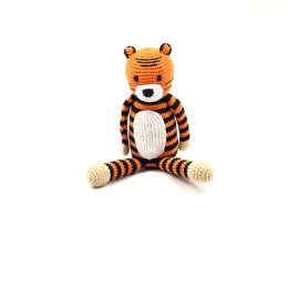 Fair Trade Cotton Crochet Baby Tiger Rattle Toy