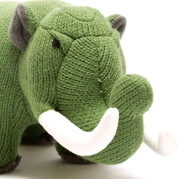 Knitted Moss Green Mastodon  Dinosaur - Medium Size