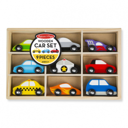 Wooden Car Set - 9 vehicles