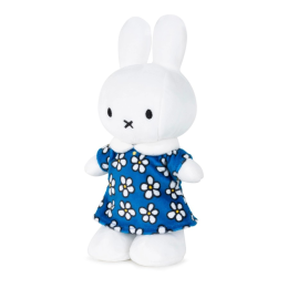 Miffy Wearing Blue Flower Dress Soft Toy 24 cm Tall