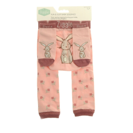Pink Bunnies Leggings with Matching Socks - Age 6-12 months