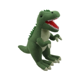 Wilberry - Knitted Green T-Rex Medium Size Dinosaur