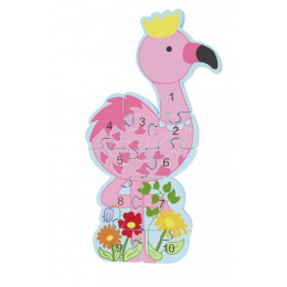 Wooden Flamingo Number Puzzle