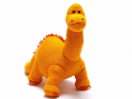 Small Knitted Orange Diplodocus Dinosaur Rattle Toy