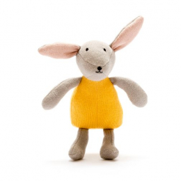Knitted Organic Cotton Mustard Bunny