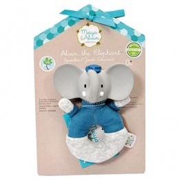 Alvin the Elephant - Soft Rattle with Rubber Head