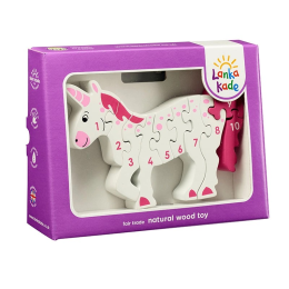 Wooden Unicorn Number Puzzle