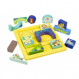 Jungle Animals Block Puzzle Tray