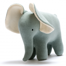 Knitted Organic Cotton Large Teal Elephant