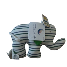 Organic Egyptian Cotton Elephant - Blue and Green Stripes