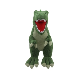 Wilberry - Knitted Green T-Rex Medium Size Dinosaur