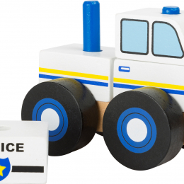 Wooden Toy - Construction Police Car