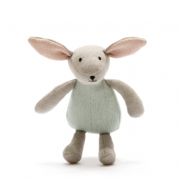 Knitted Organic Cotton Teal Bunny