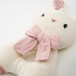 Pink Organic Cotton Rabbit Rattle
