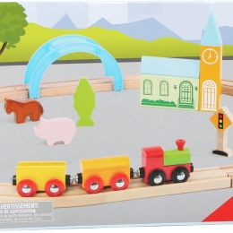 City and Countryside Wooden Railway Set